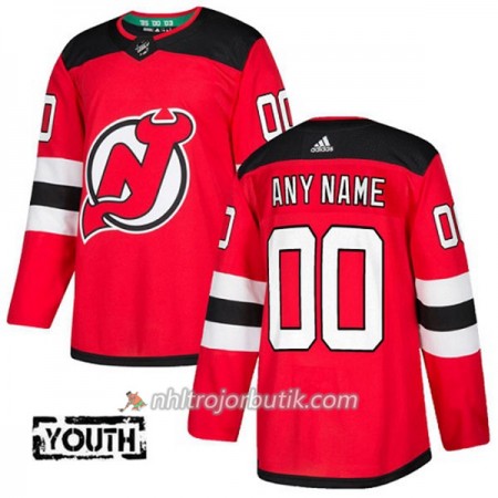 Barn Ishockey New Jersey Devils Tröja med eget tryck Adidas 2017-2018 Röd Authentic